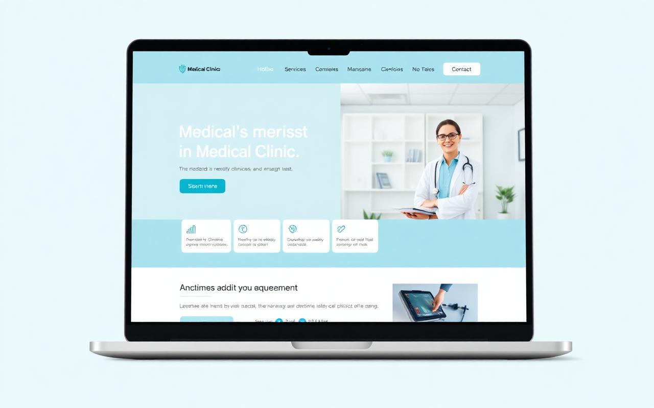 Aperçu d'un site web de cabinet médical sur ordinateur